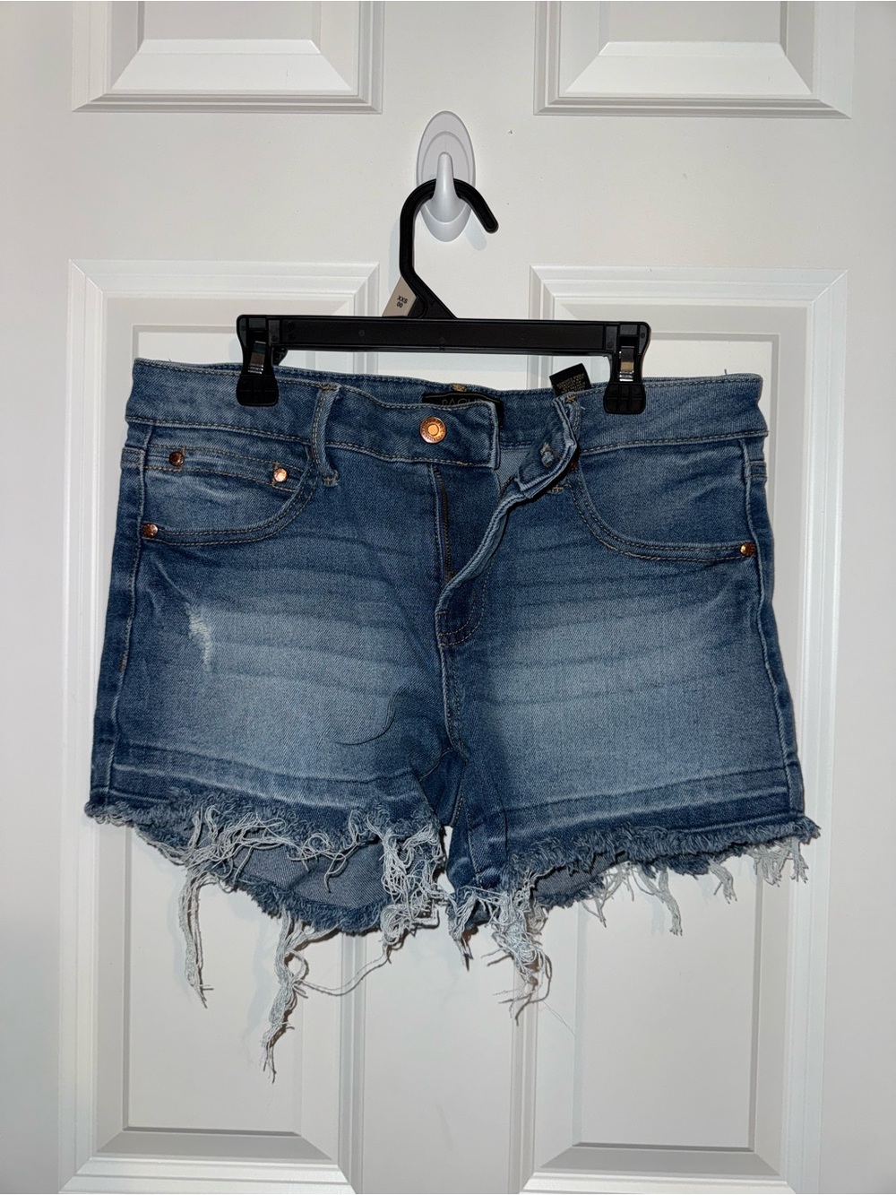 RACHEL Rachel Roy Distressed Blue Jean Shorts